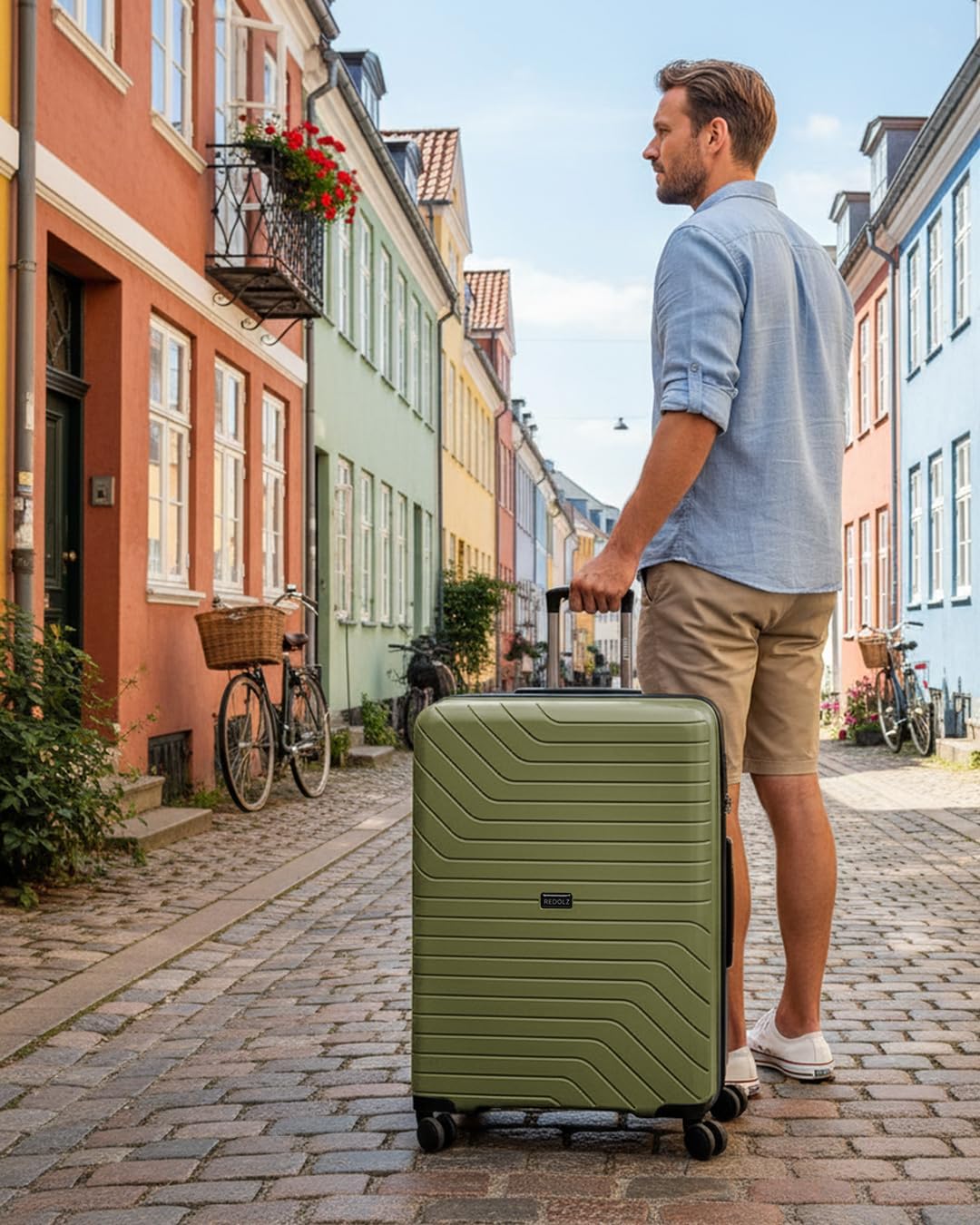 REDOLZ Hartschalen Check-in Koffer | Grosser XL Trolley 50 x 30 x 75 cm aus hochwertigem, leichtem P