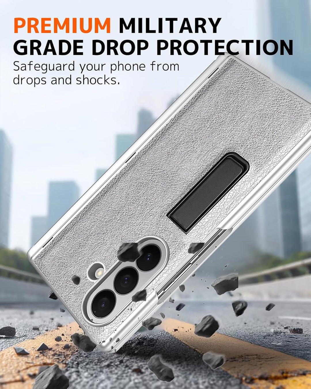 NINKI für Samsung Galaxy Z Fold 7 Hülle mit Privacy Screen Protector Magnetic ständer, Scharnier han