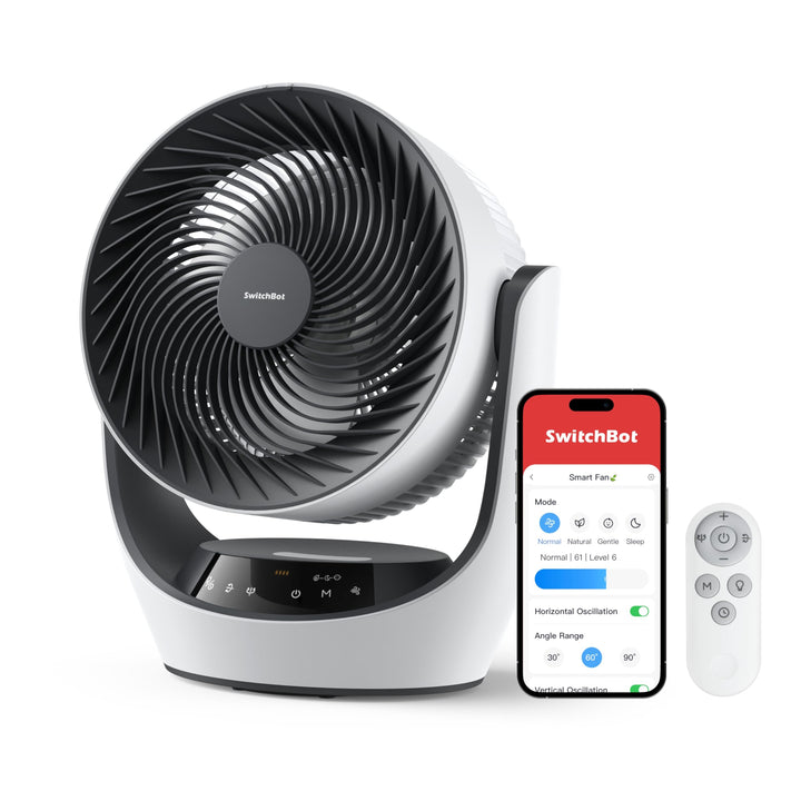 SwitchBot USB Tischventilator, leistungsstarker 24 dB leiser Batterie-Umluftventilator, Kompatibel m