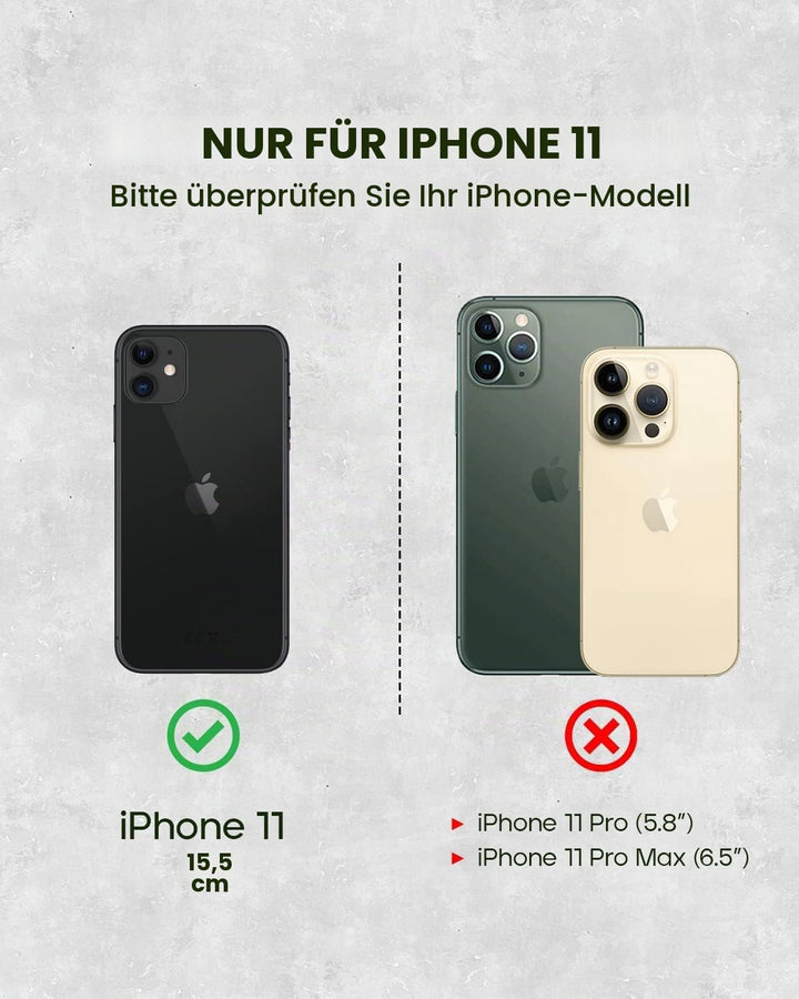 Porter Riley - Lederhülle für iPhone 11 (6,1"). Hochwertiges Echtleder-Ständer/Cover/Brieftasche/Kla