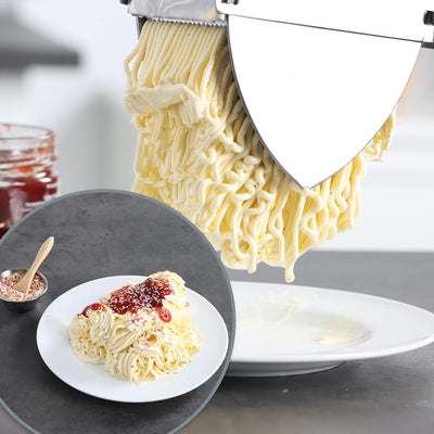 com-four® Kartoffelpresse aus rostfreiem Edelstahl, spülmaschinengeeignet - Spätzlepresse - Spaghett