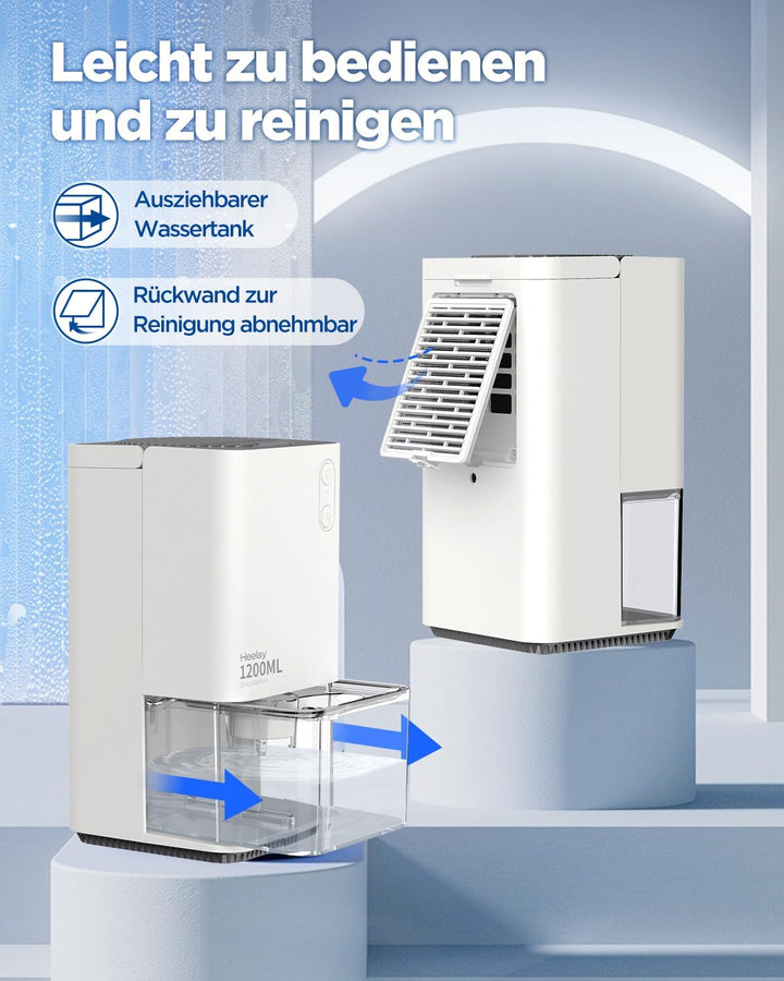 Luftentfeuchter 1200ML,Heelay Luftentfeuchter Elektrisch Entfeuchter Energiesparend,Tragbar,Ultra Le