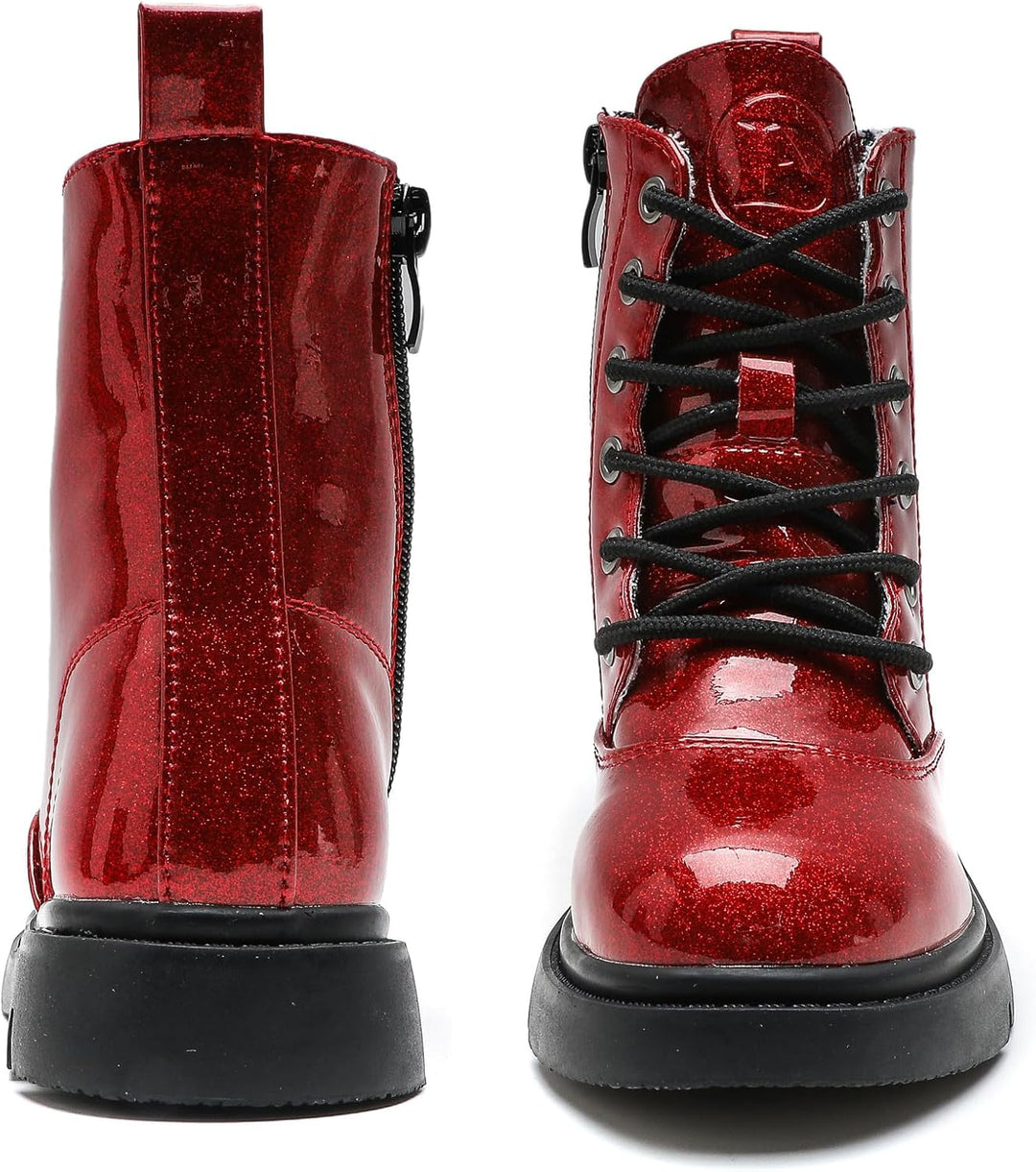 DADAWEN Jungen Stiefel Wasserdichte Mädchen Schnürstiefeletten 26 EU Rot, 26 EU Rot