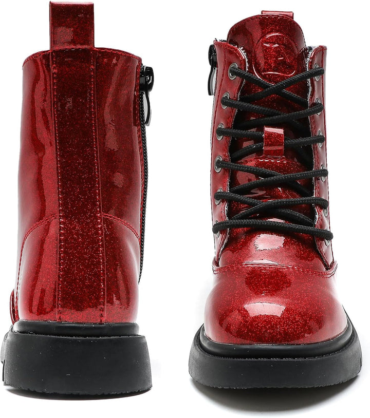 DADAWEN Jungen Stiefel Wasserdichte Mädchen Schnürstiefeletten 26 EU Rot, 26 EU Rot