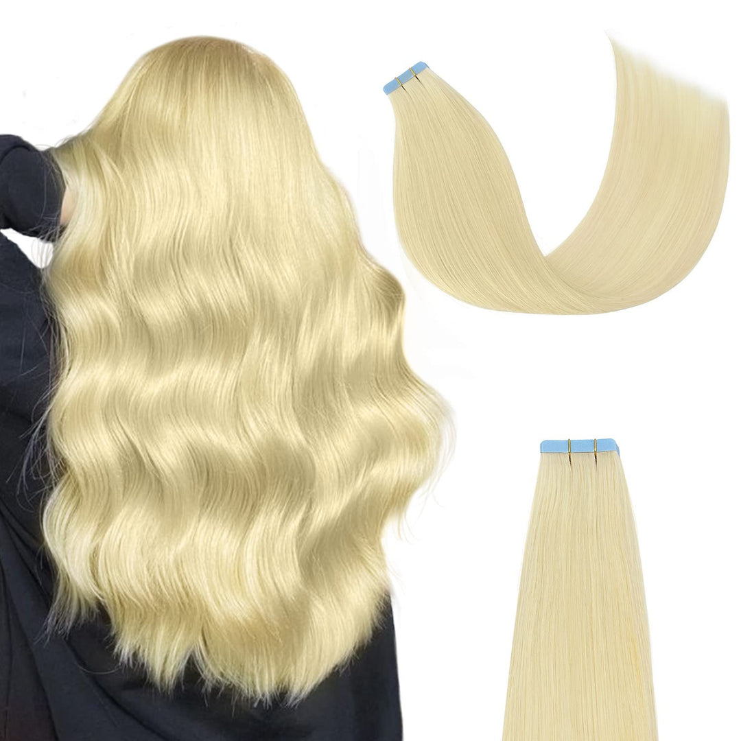 Tape Extensions Echthaar Blond Haarverlängerung Echthaar Invisible Tape Extensions Echthaar Remy 18