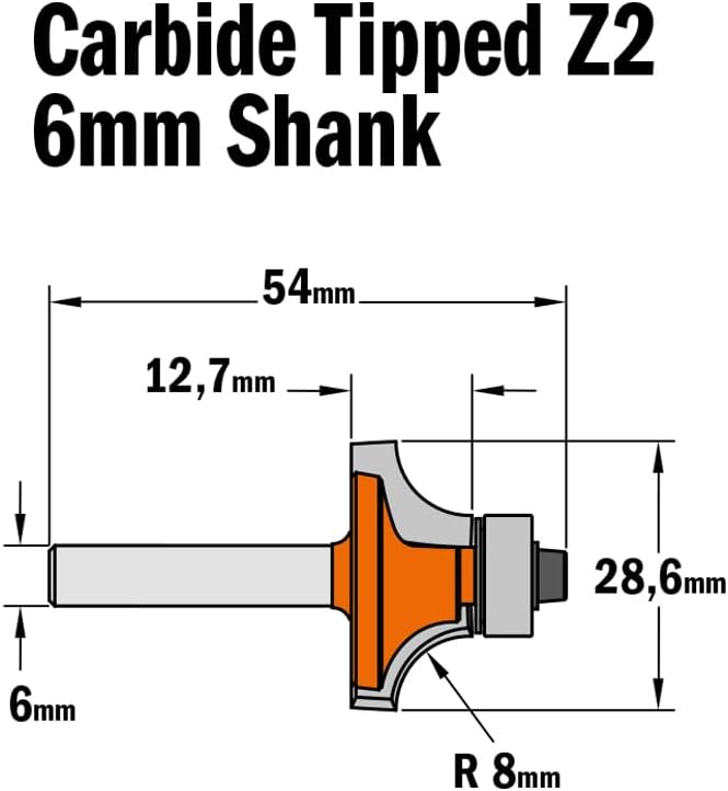 CMT Orange Tools 738.285.11 – Erdbeere R. Concavo mit rodam. HM S 6 D 28,7 R 8