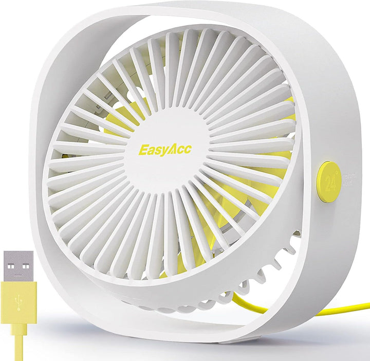 EasyAcc USB Ventilator, Mini Ventilator USB Tischventilator leise Klein 2 Jahre Garantie Starker Exq