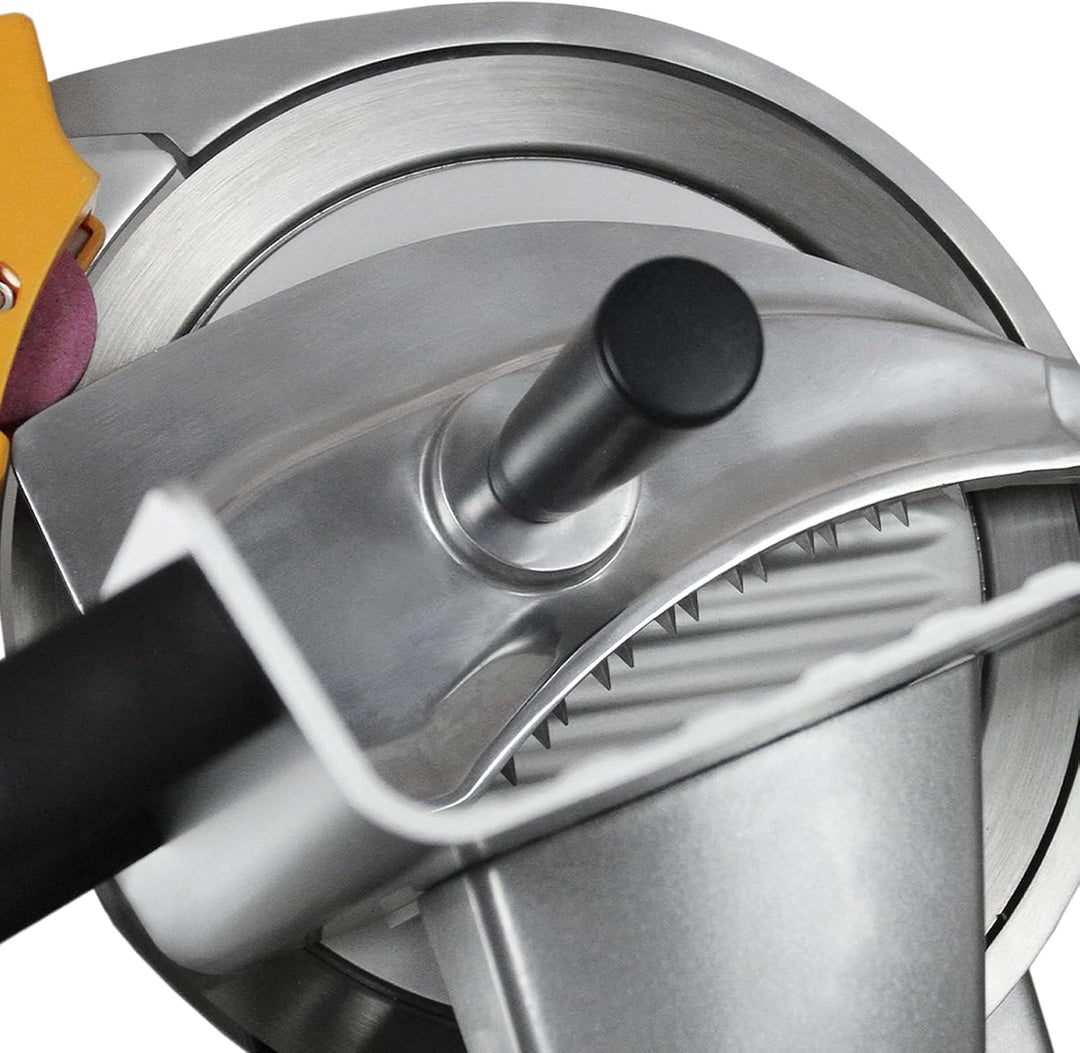 Gastro Aufschnittmaschine mit 30cm/ 300mm Messer Schrägschneider mit Schnittguthalter, Schubhilfe un
