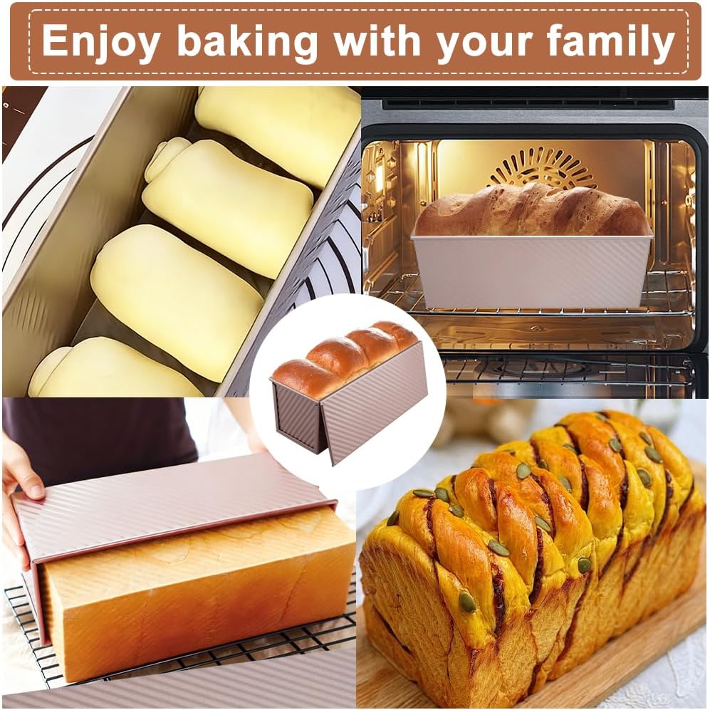 Toastbrot Backform Mit Deckel 1000g Teig Antihaft Kastenform Mit Deckel, Roségold Brotbackform Mit d
