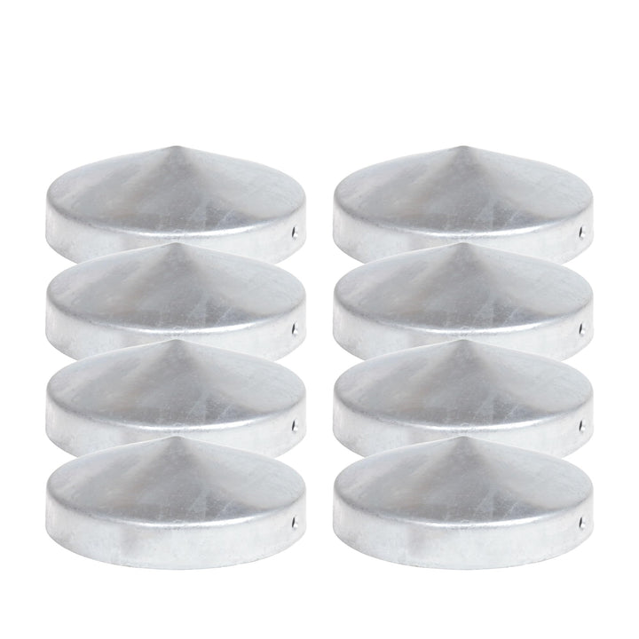 8 x PFOSTENKAPPE RUND STAHL FEUERVERZINKT 101 MM DURCHMESSER 8 101 mm, 8 101 mm
