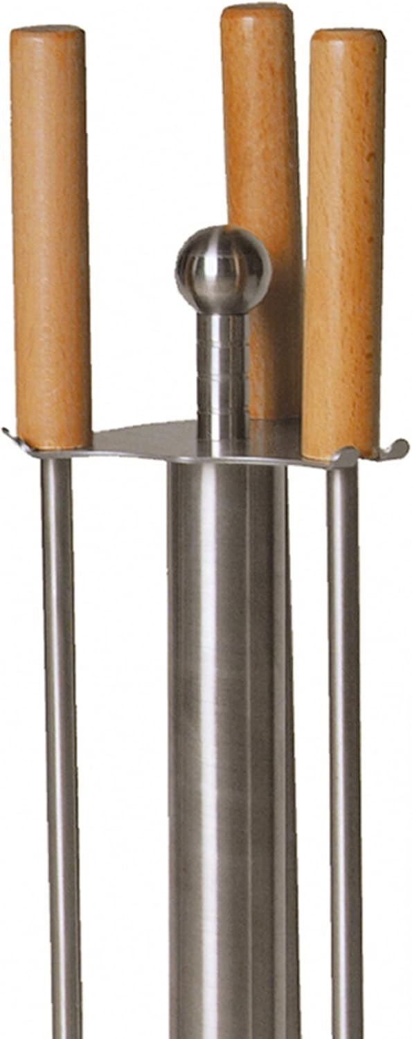 21.02.732.2 Kaminbesteck, 3-teilig, Edelstahl, Steinsockel, 64cm