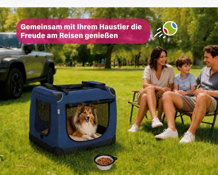 Zedelmaier Hundebox Faltbar Hundetransportbox, XL 81x58x56cm, robust Transportbox für Hund Gross Hun