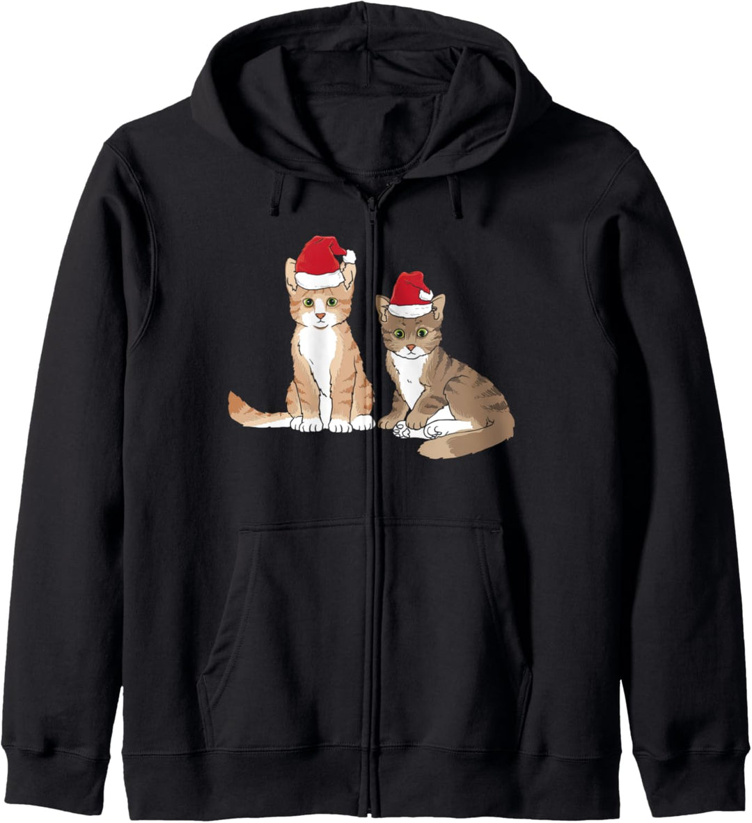 Weihnachtskatze niedliche getigerte Kätzchen Merry Catmas Kapuzenjacke