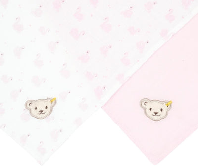 Steiff Baby-Mädchen Mullwindel 2er Pack, Parfait PINK, OneSize