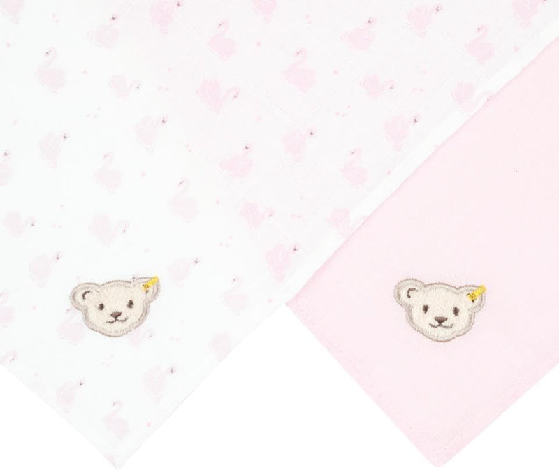 Steiff Baby-Mädchen Mullwindel 2er Pack, Parfait PINK, OneSize