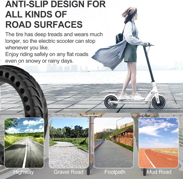 BANGTING 8,5 Zoll E Scooter Solid Reifen, 8 1/2 x2 Vollgummireifen, 50/75-6.1 Ersatzreifen für Xiaom