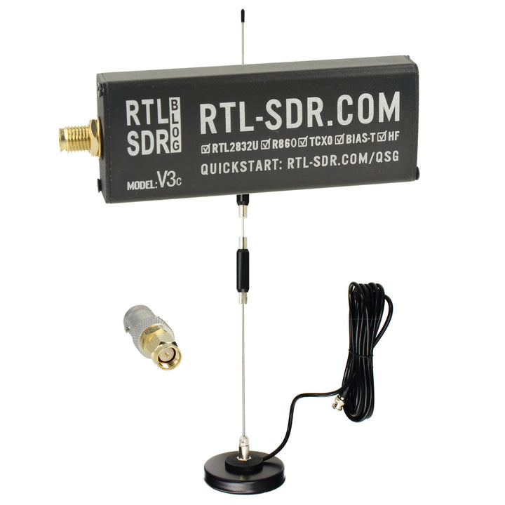 RTL-SDR Blog V3C USB-C SDR Empfänger Set mit R860/R820T2 Dongle und GSCAN II Scannerantenne 25–2000