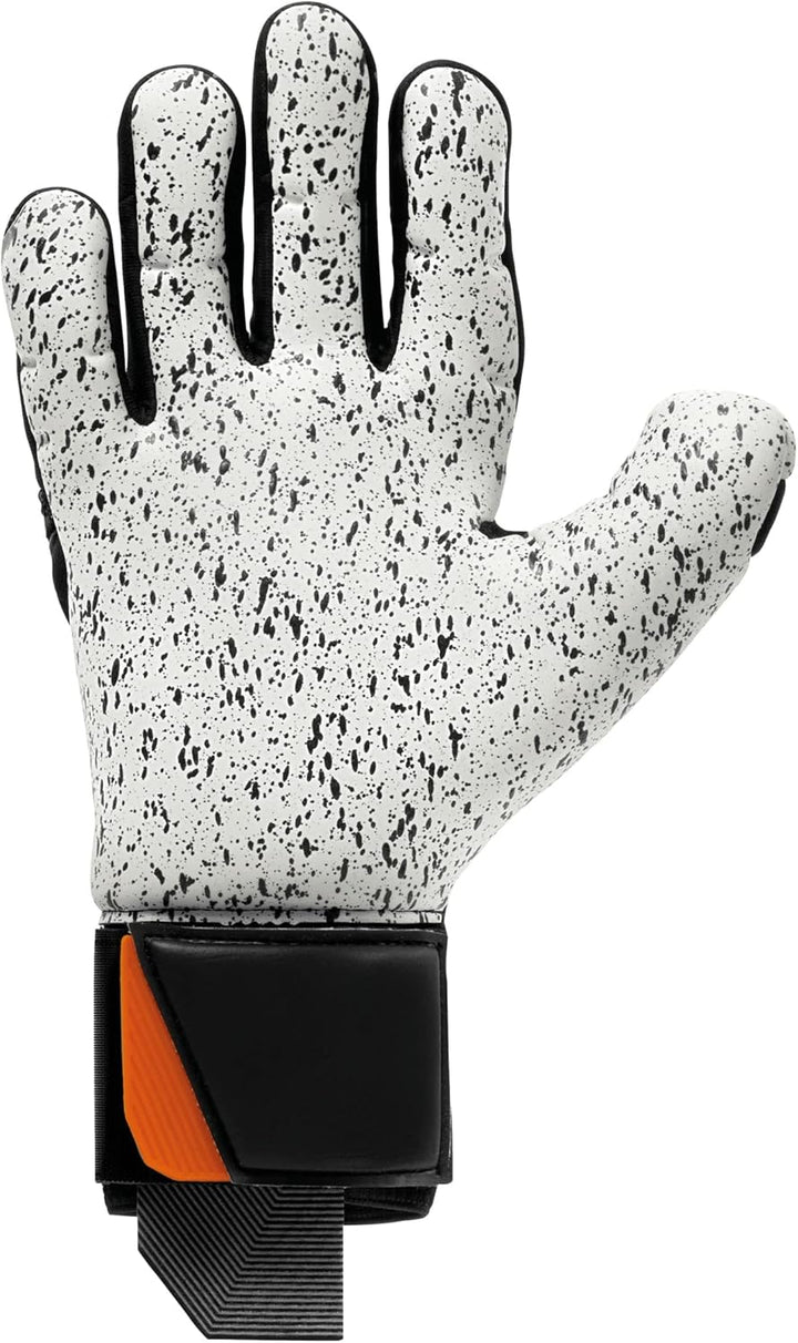 uhlsport Speed Contact SUPERGRIP+ Reflex Torwarthandschuhe für Erwachsene, Unisex, Schwarz/Weiss/Ora