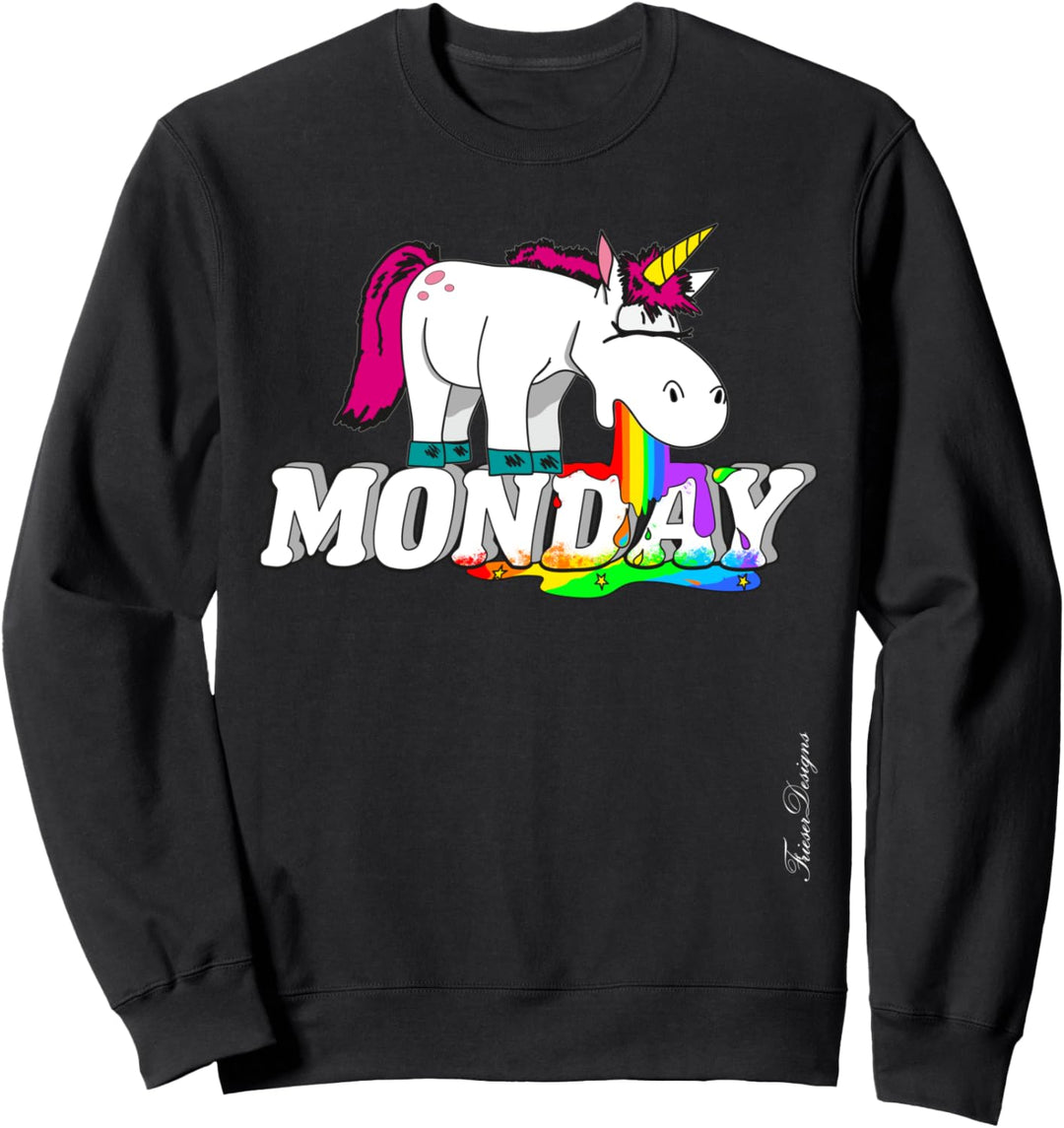 Ich hasse Montag. Süsses Einhorn kotzt. Lustiges Statement Sweatshirt