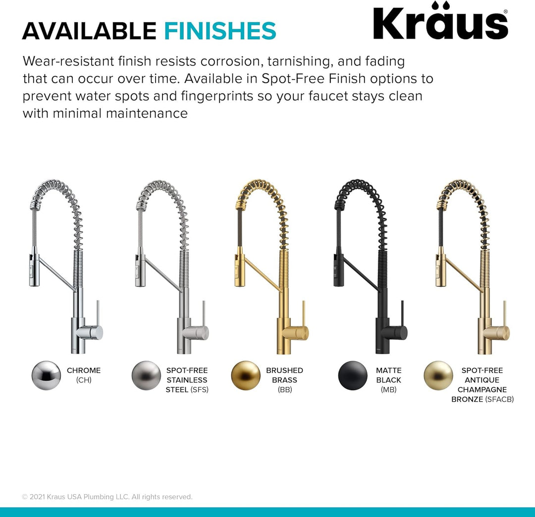 Kraus KPF-2631CH Küchenarmatur, verchromt, 10,8 x 55,2 cm Chrome, Chrome