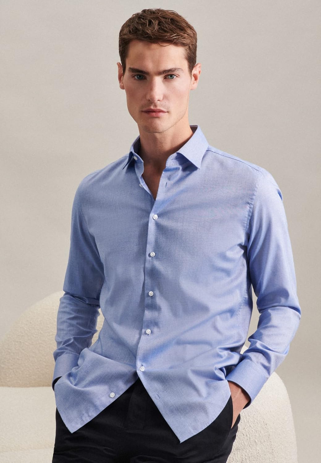 Seidensticker Herren Hemd 36 Blau, 36 Blau