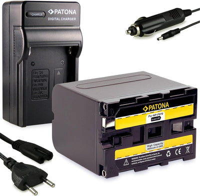 PATONA Ladegerät + Akku NP-F970 6600 mAh, 7.2 V kompatibel mit Sony Camcorder CCD-TR, CCD-TRV, DCR-T