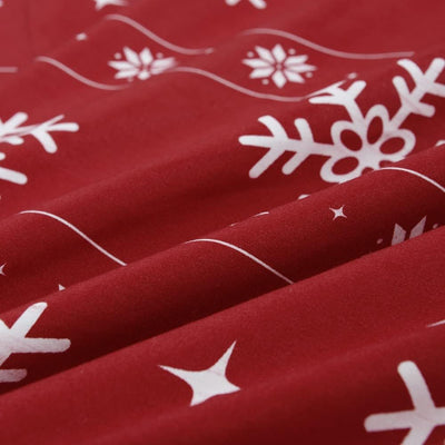 YEPINS Weihnachten Bettwäsche 200x200 Rot Schneeflocken Mikrofaser Weihnachts Motiv Bettbezug Set 3