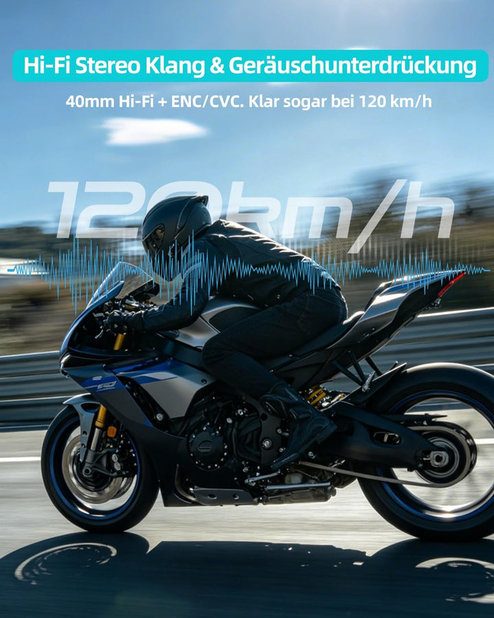BLAISE V6 Plus Motorrad Bluetooth Headset, Helm Kommunikationssystem für 2 bis zu 6 Personen in Reic