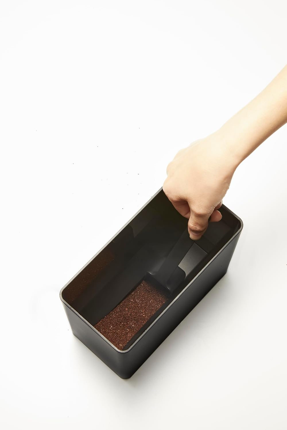 Yamazaki 6908 TOWER Luftdichter Kaffeebehälter, schwarz, Polypropylen/Silikon, minimalistisch, 18.4