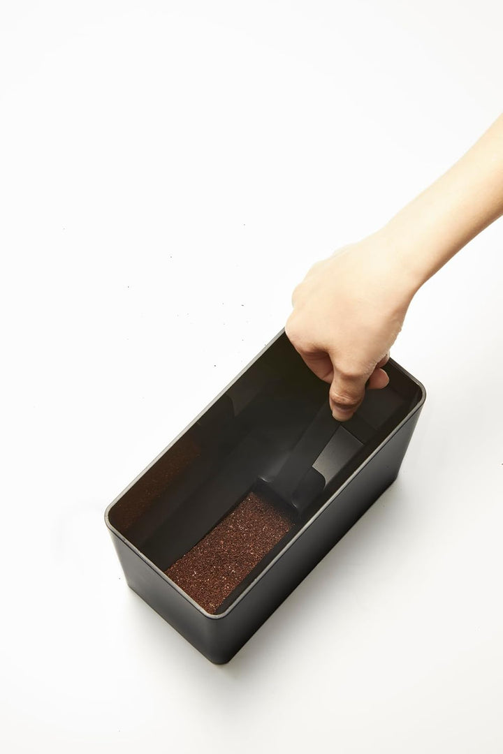 Yamazaki 6908 TOWER Luftdichter Kaffeebehälter, schwarz, Polypropylen/Silikon, minimalistisch, 18.4
