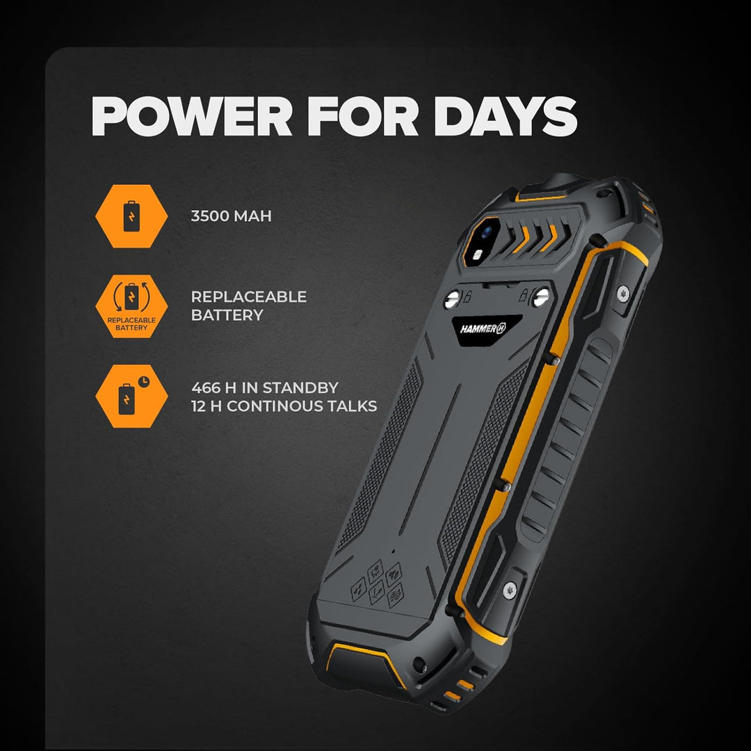 Hammer Boost 2 LTE IP68 2,4" Reinforced 3500 mAh LTE, Schwarz-Orange Orange 2,4, Orange 2,4