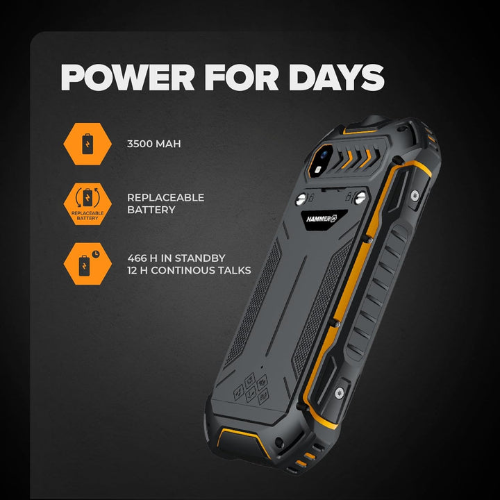 Hammer Boost 2 LTE IP68 2,4" Reinforced 3500 mAh LTE, Schwarz-Orange Orange 2,4, Orange 2,4