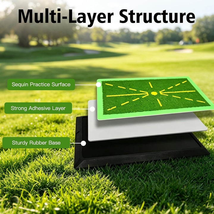 Golf Trainingsmatte, Golf zubehör, Golf-Schwungmatte mit Rutschfester Gummibasis für präzisen Ballko