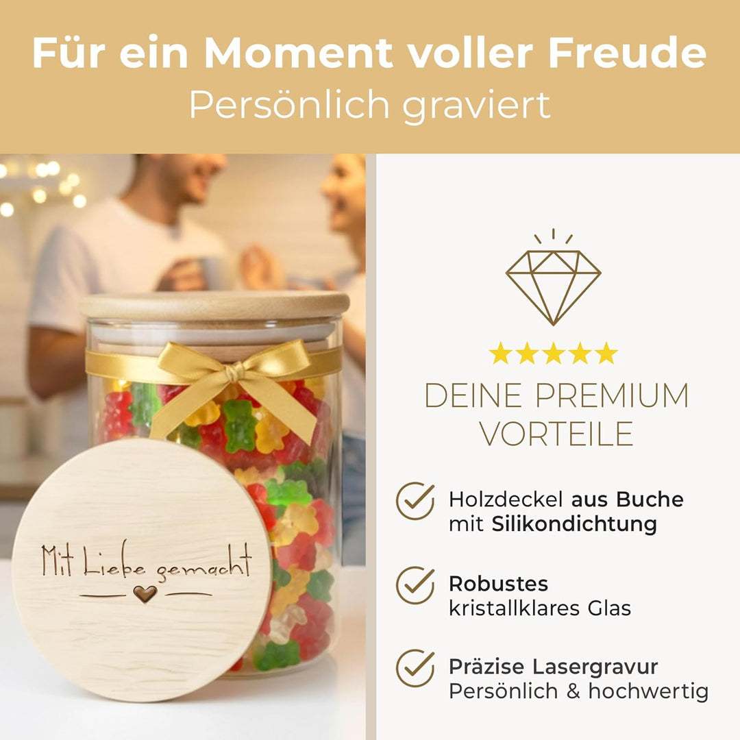 Grandora Vorratsglas Geschenkidee für Geburtstag Dankeschön Geschenk Aufbewahrungsglas Muttertag Dan