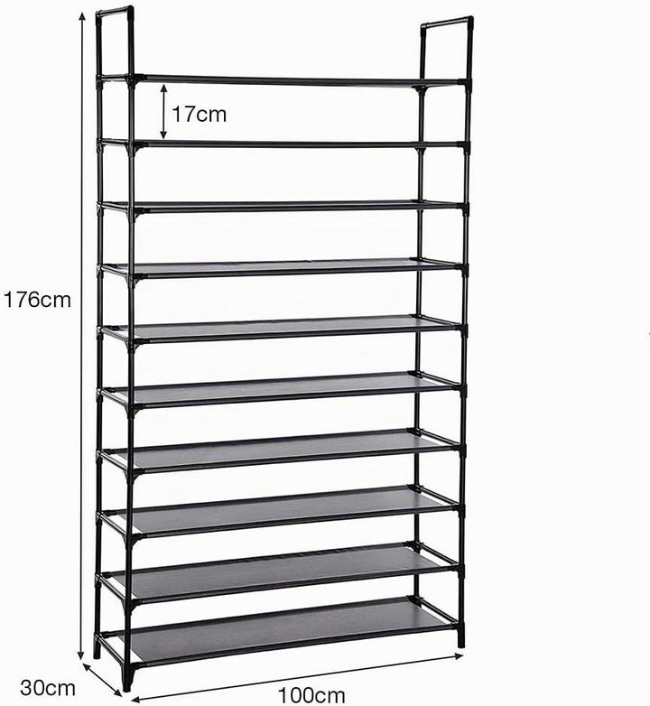 LANTUS Schuhregal mit 10/8 Ebenen, Schuhschrank hoch, 60cm Schuhablage schmal, Schuhaufbewahrung, fü