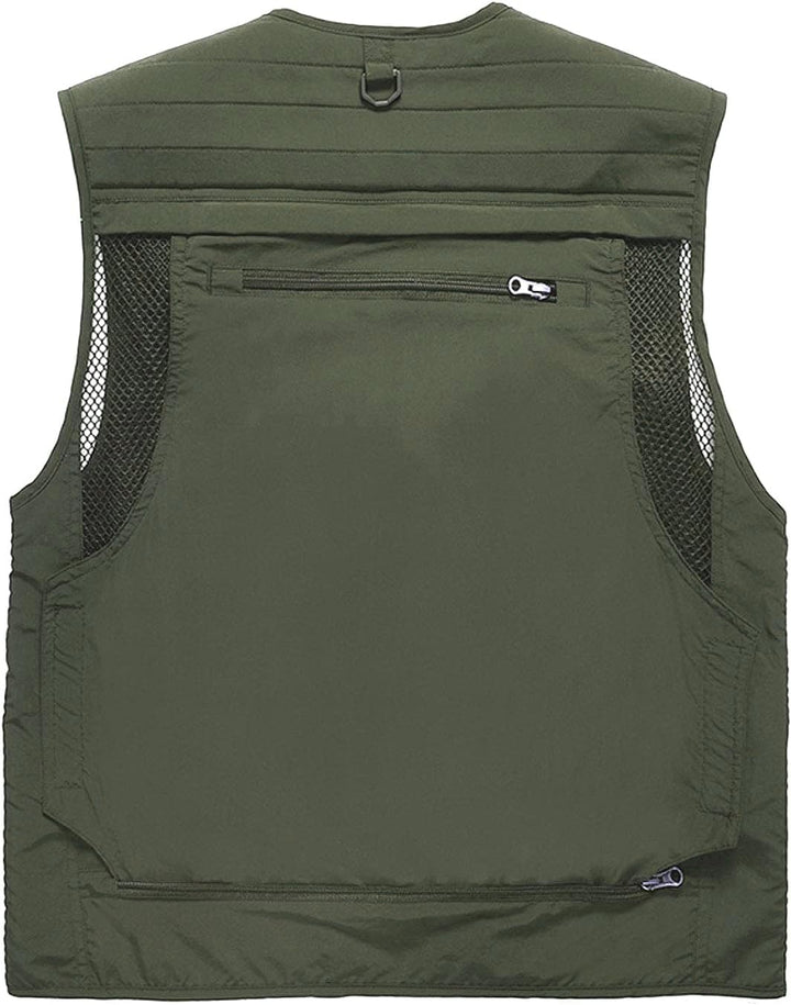 Herren Freizeit Safari Angeln Outdoor Arbeit Weste Jacke Foto Reise Cargo Mesh Weste Multi Taschen A