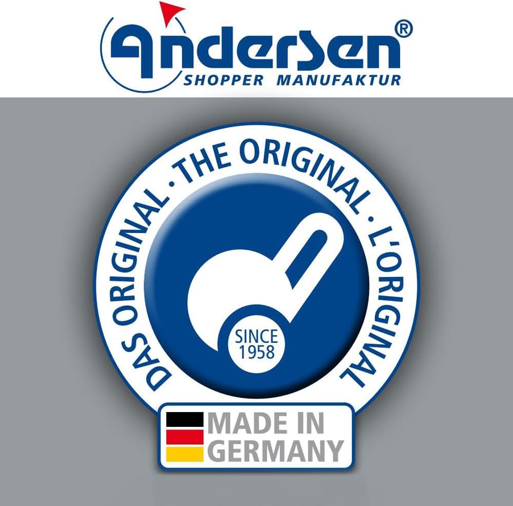 Andersen Shopper Treppensteiger Royal Alu klappbar mit Rad Ø 3 x 13 cm und 47 Liter Tasche Aiko blau