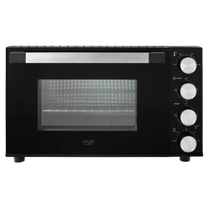 ADLER EUROPE Mini-Backofen AD 6031, 30L, Elektrobackofen mit Drehspiess, 12 Backmodi, Timer, 1800W,
