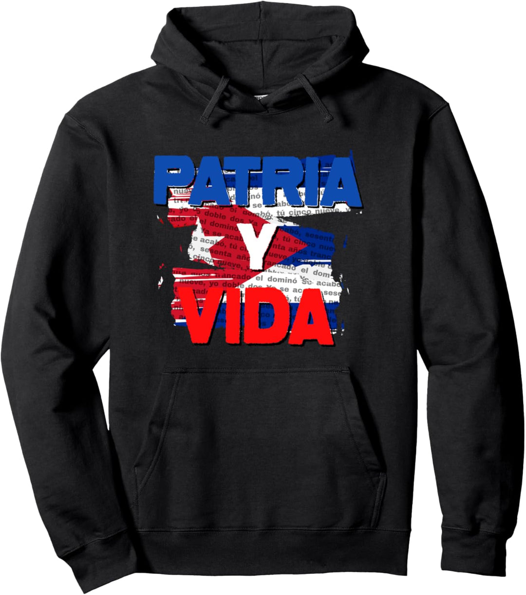 Patria Y Vida Cuban Flag Bandera Cubana Cuba Libre Pullover Hoodie