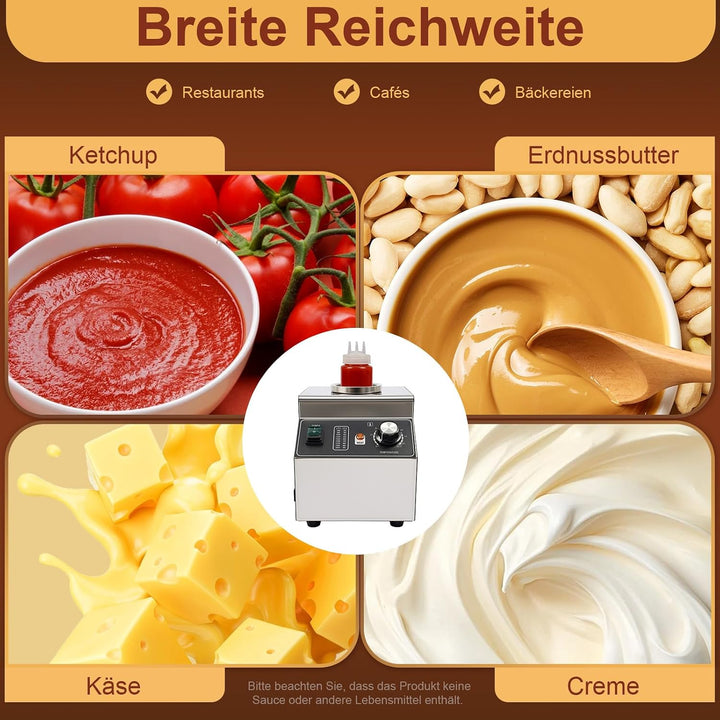 Sossenwärmer 1/3 Flaschen Saucenwärmer Temperaturgesteuert 30-85 °C Sossenwärmer mit 680ml Quetschfl