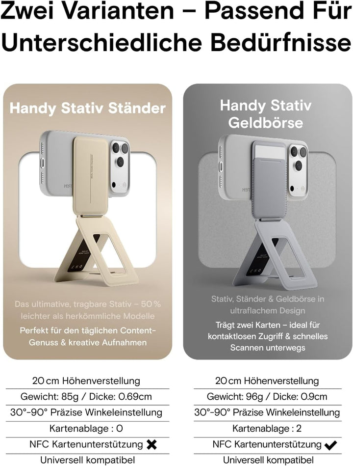 MOFT Magnetischer Wallet Ständer für iPhone 17/16/15/14/13/12 Serie Kompatibel mit Magsafe, MOVAS Ve