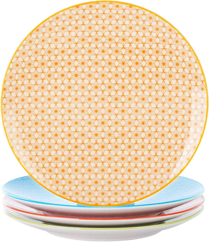 vancasso Natsuki Porzellan Dessertteller, 4 teilig Set Kuchenteller, Ø 21,5 cm Flachteller für Frühs