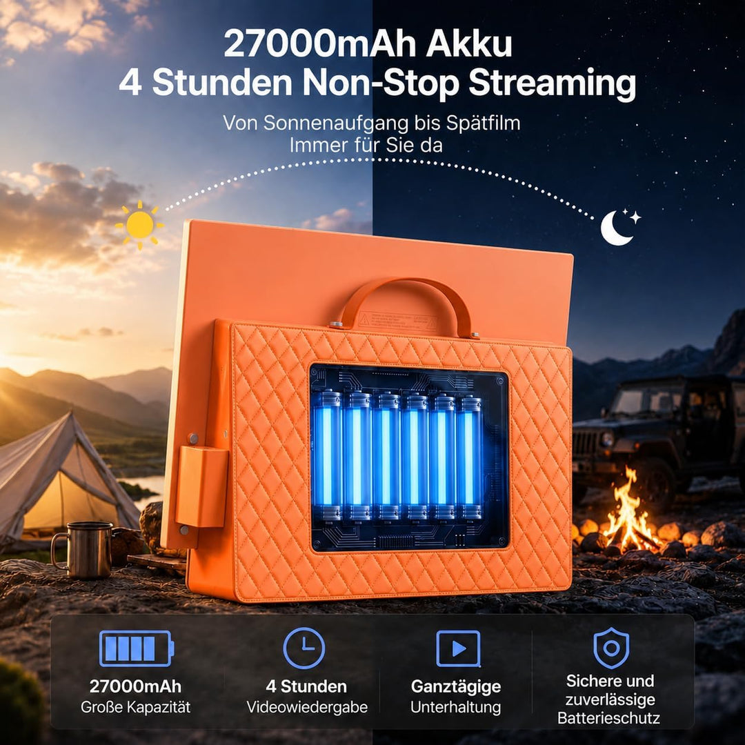 OFD Portable Smart TV 27 Zoll,Outdoor Fernseher 1080P Android14 OS,8Ω Dolby Audio,100% sRGB,WiFi-Unt