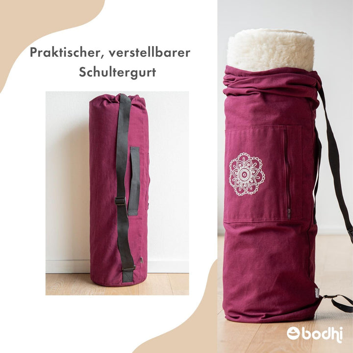 Bodhi SURYA BAG COTTON | Yogatasche gross für Schurwollmatten &amp; Yogamatten | Tasche aus 100% Baumwol