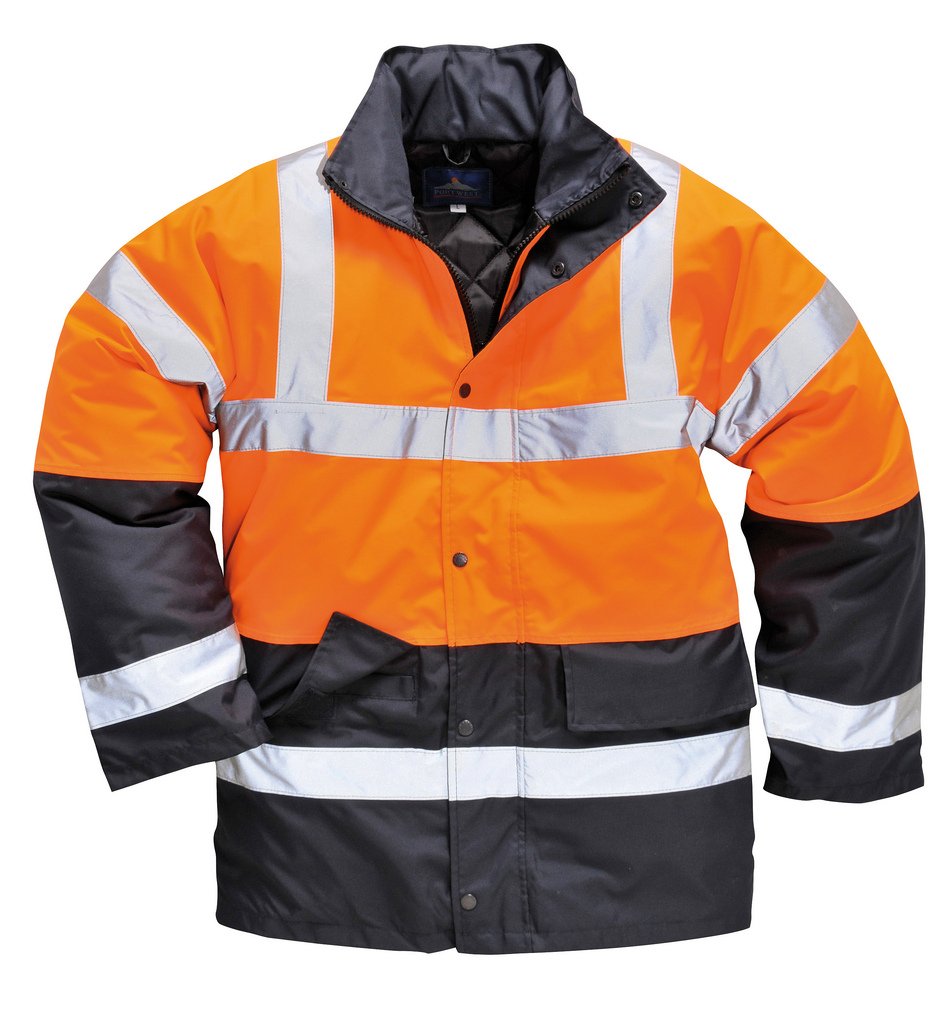Portwest Zweifarbige Warnschutz-Verkehrs-Jacke, Grösse: 4XL, Farbe: Orange, S467ORR4XL