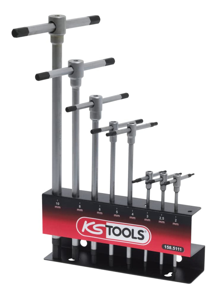 KS Tools 158.5111 8 Stück 8 Hex Schlüssel – T Griff/Ständer