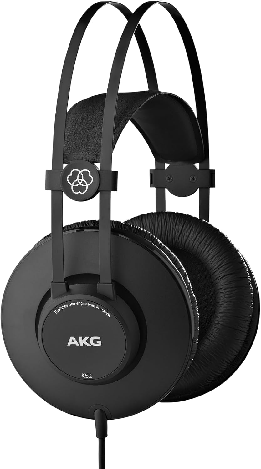 AKG K52 Geschlossener Hochleistungs-Monitoring-Studiokopfhörer, kabelgebunden, leichtes Design, 3,5-