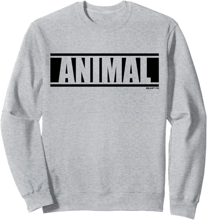 Animal schwarze Farbe Fitness Gym Motivation Sprüche weisses Sweatshirt