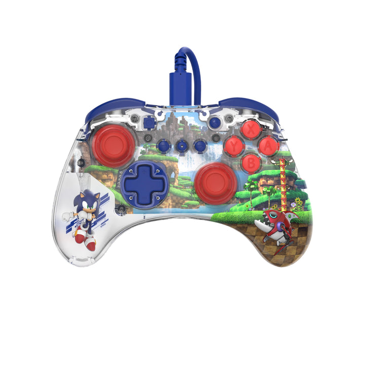 PDP REALMz Wired LED Light-up Pro Controller: Sonic Green Hill Zone For Nintendo Switch & Nintendo S
