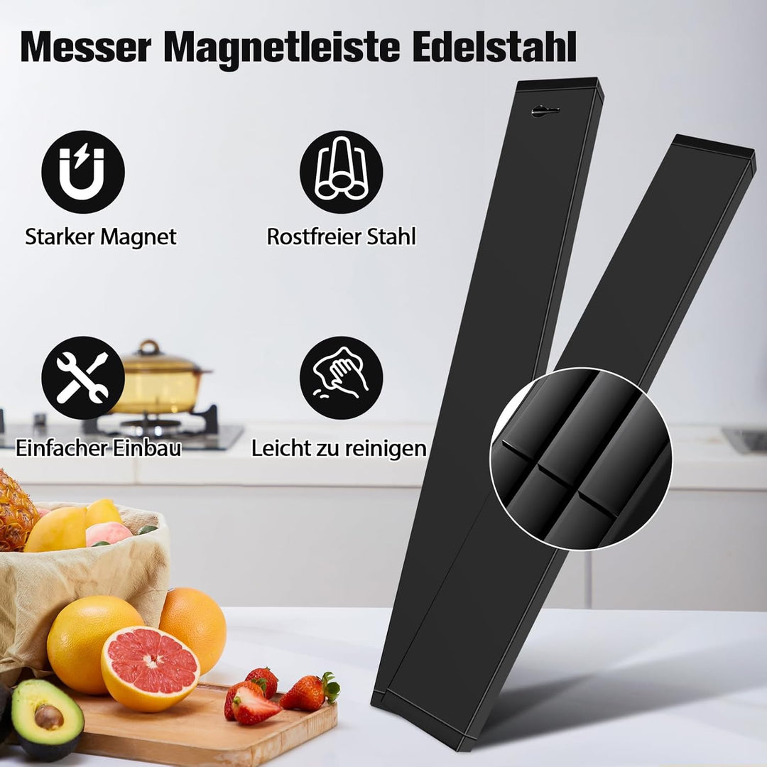 Magnetleiste Messer 40cm, Edelstahl Messerhalter Magnetisch, Magnet Messerhalter Schraube, Magnetlei